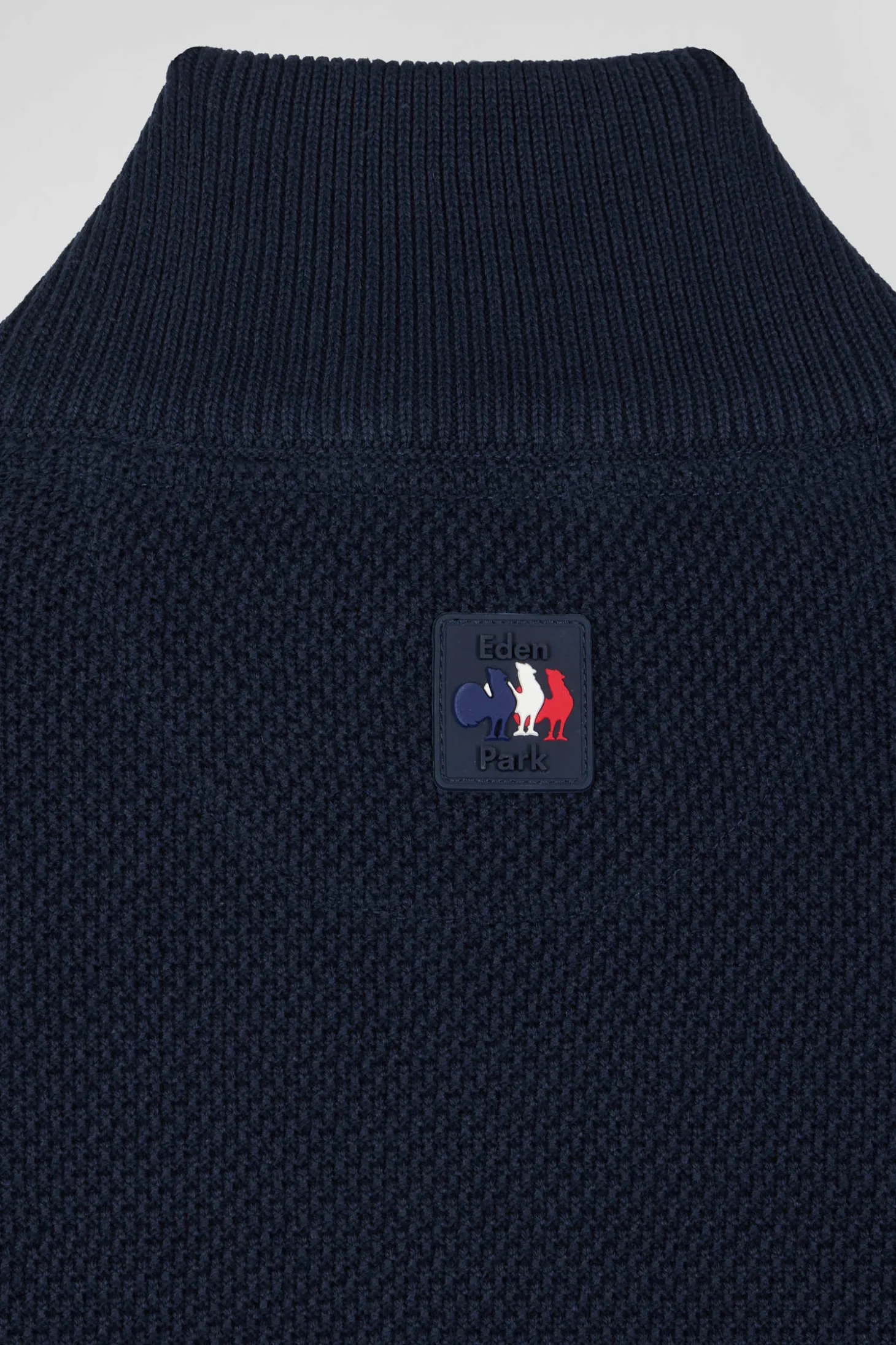 Cardigan zippé XV de France en coton bleu marine coupe Regular