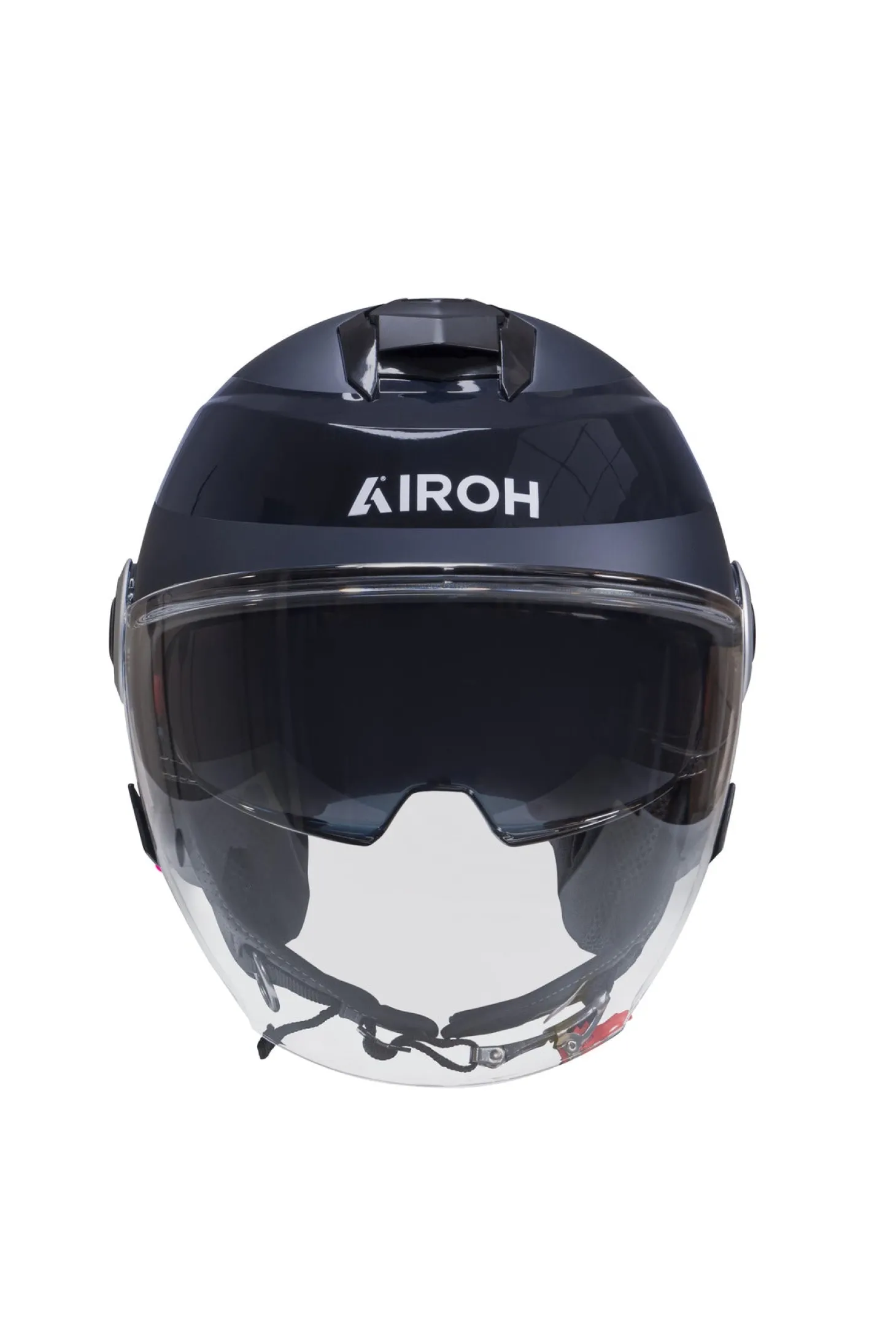 Casque moto cerclé bleu marine