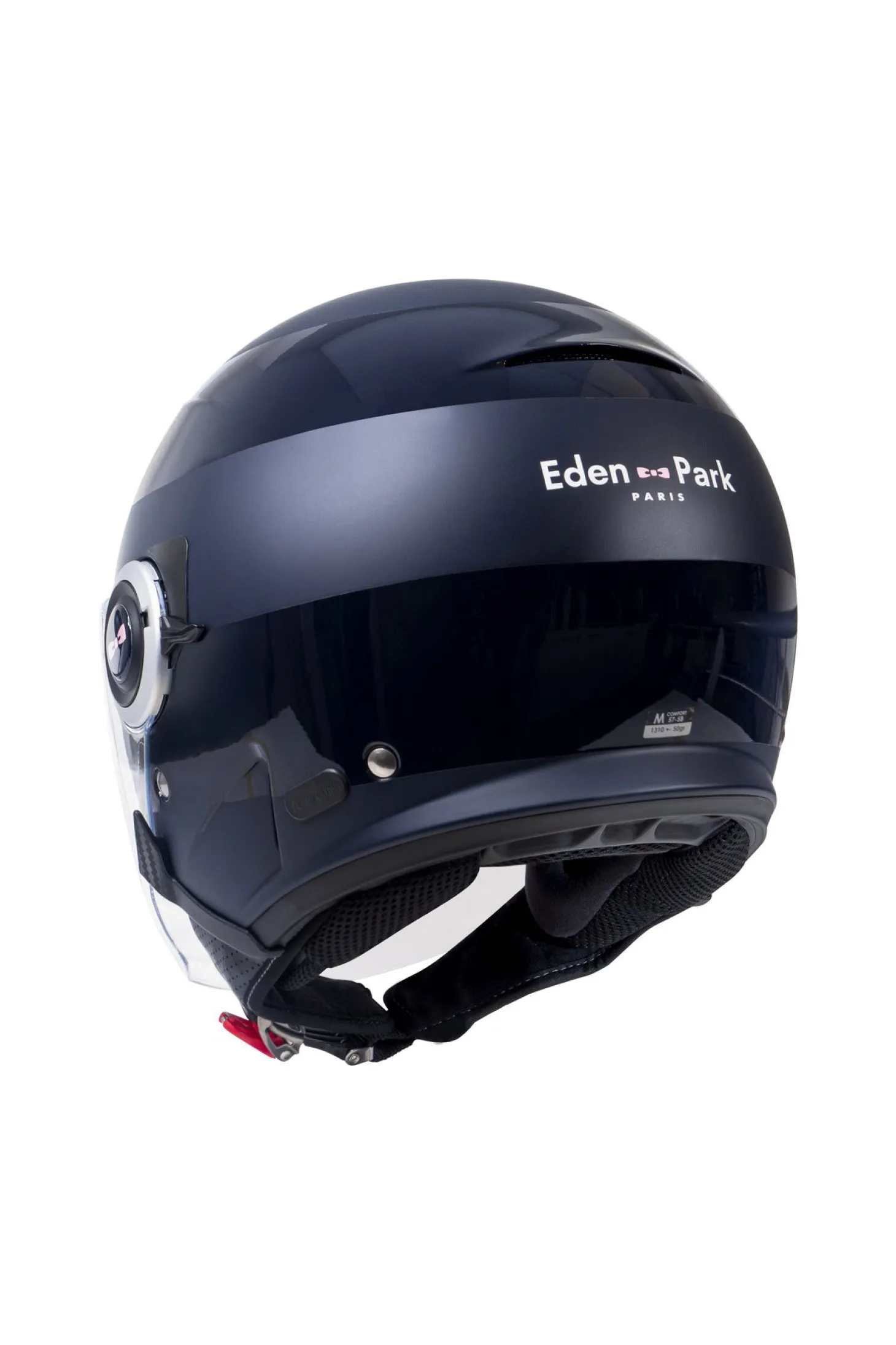 Casque moto cerclé bleu marine