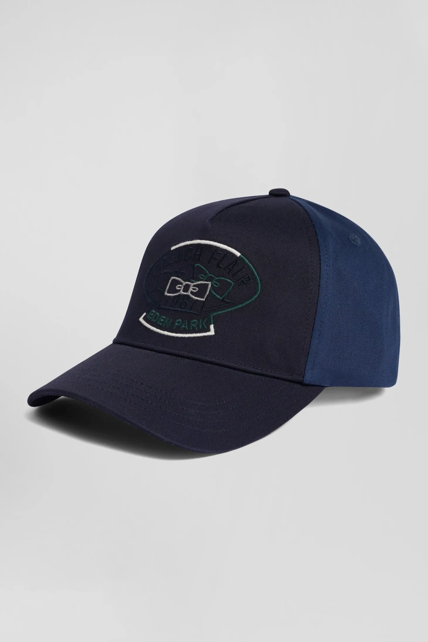 Casquette bicolore en coton bleu foncé