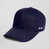 Casquette en coton bleu marine visière siglée