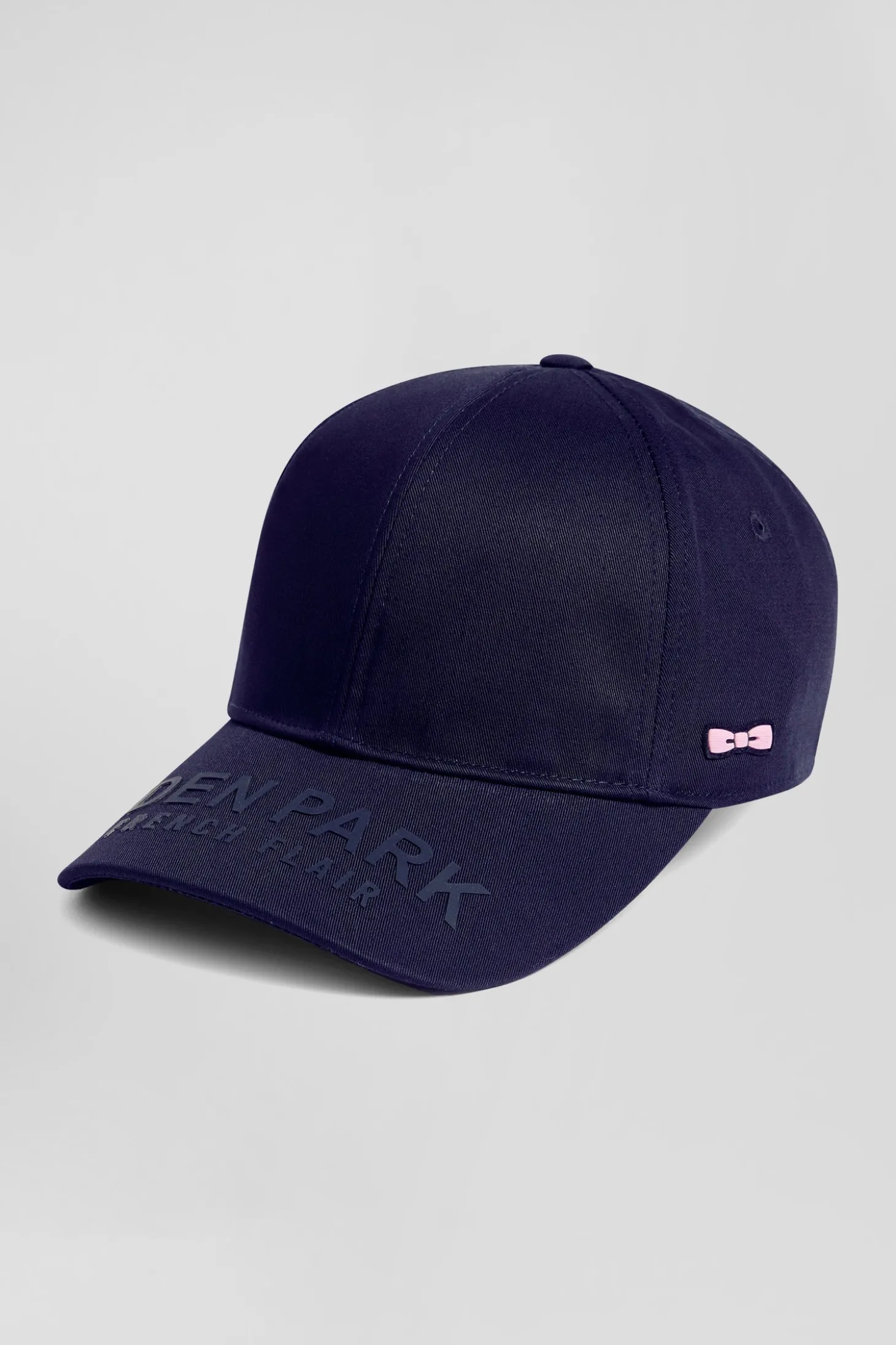Casquette en coton bleu marine visière siglée