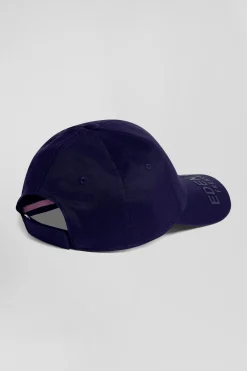 Casquette en coton bleu marine visière siglée