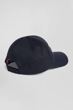 Casquette en coton bleu marine nœud papillon brodé et tissu cravate