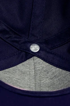 Casquette en coton bleu marine visière siglée