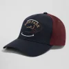 Casquette en coton bordeaux et marine