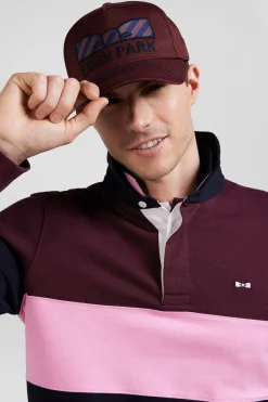 Casquette en coton bordeaux nœud papillon