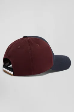 Casquette en coton bordeaux et marine
