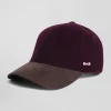 Casquette en feutre de laine bordeaux et marron