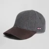 Casquette en feutre de laine gris et marron