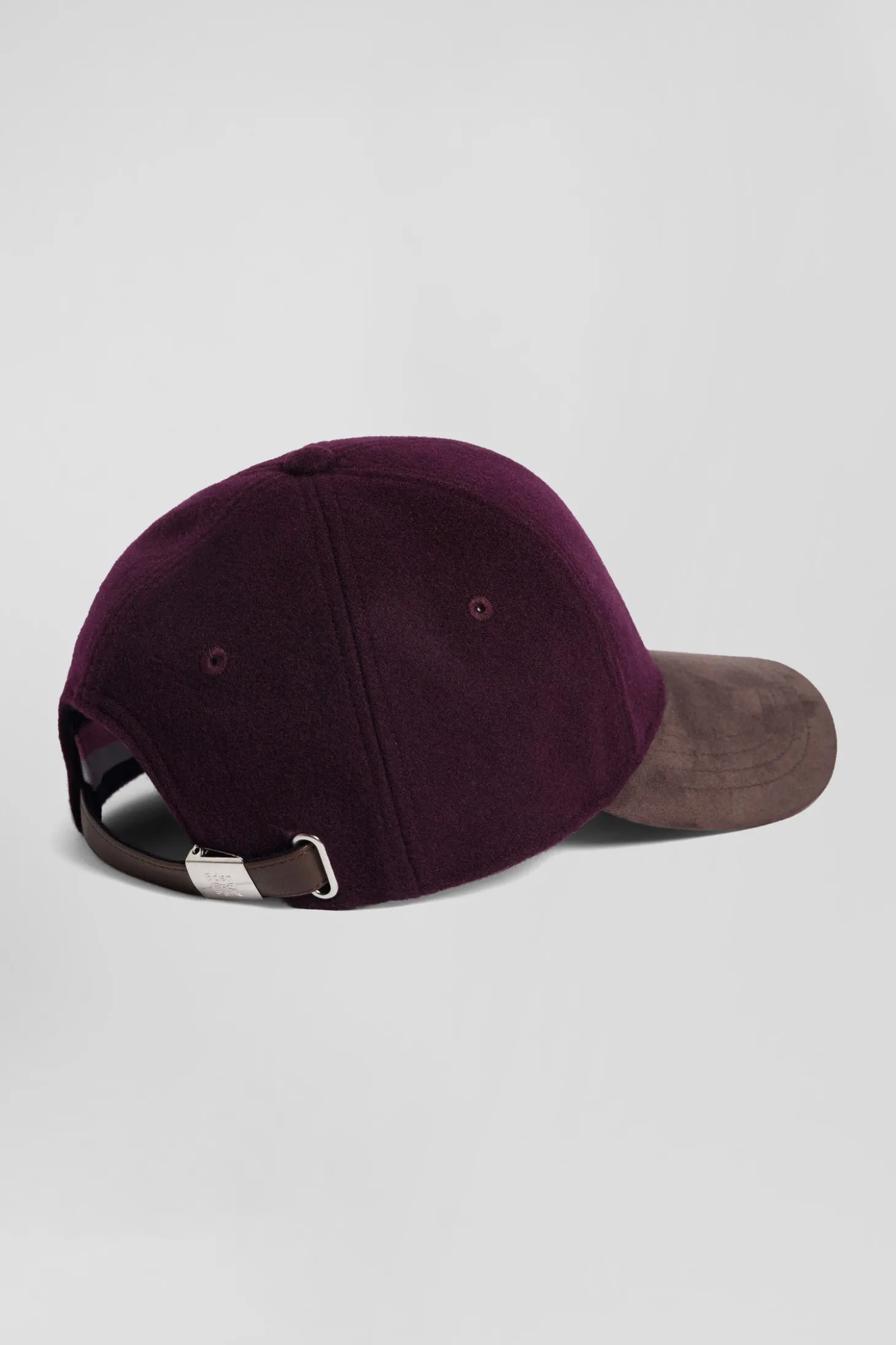 Casquette en feutre de laine bordeaux et marron