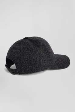 Casquette en laine mélangée gris anthracite