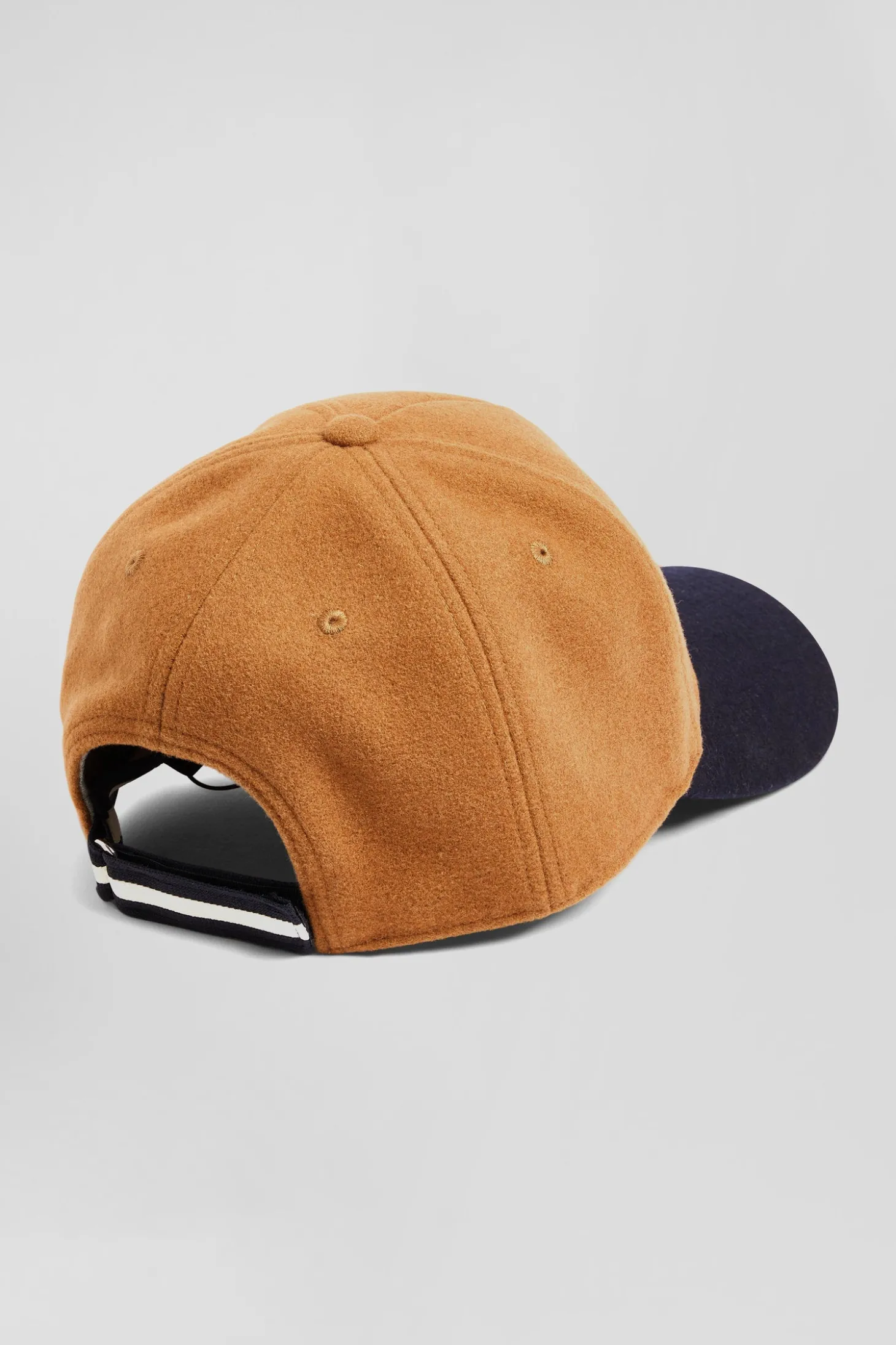 Casquette en laine mélangée camel broderie 10
