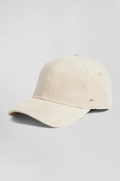 Casquette en velours côtelé écrue