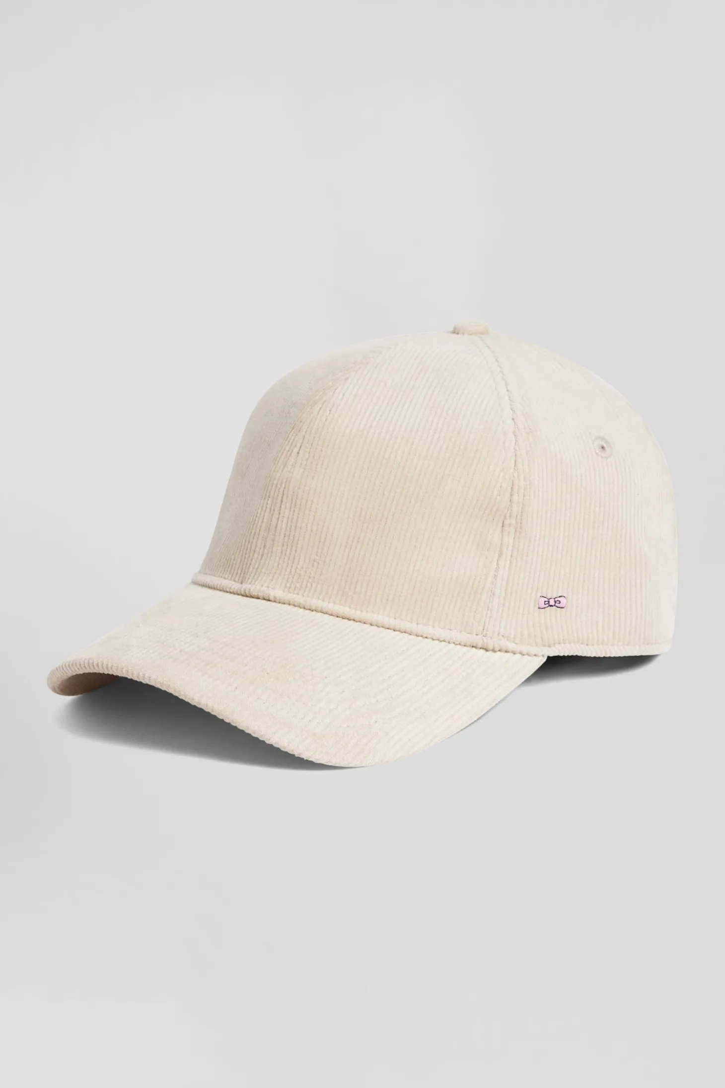 Casquette en velours côtelé écrue