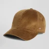 Casquette en velours côtelé camel