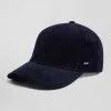 Casquette en velours côtelé bleu marine