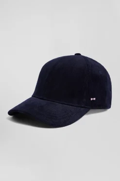 Casquette en velours côtelé bleu marine