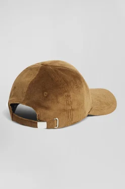 Casquette en velours côtelé camel