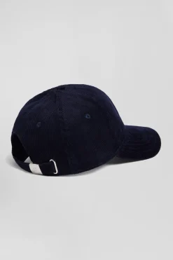 Casquette en velours côtelé bleu marine