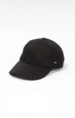 Casquette noire unie en coton