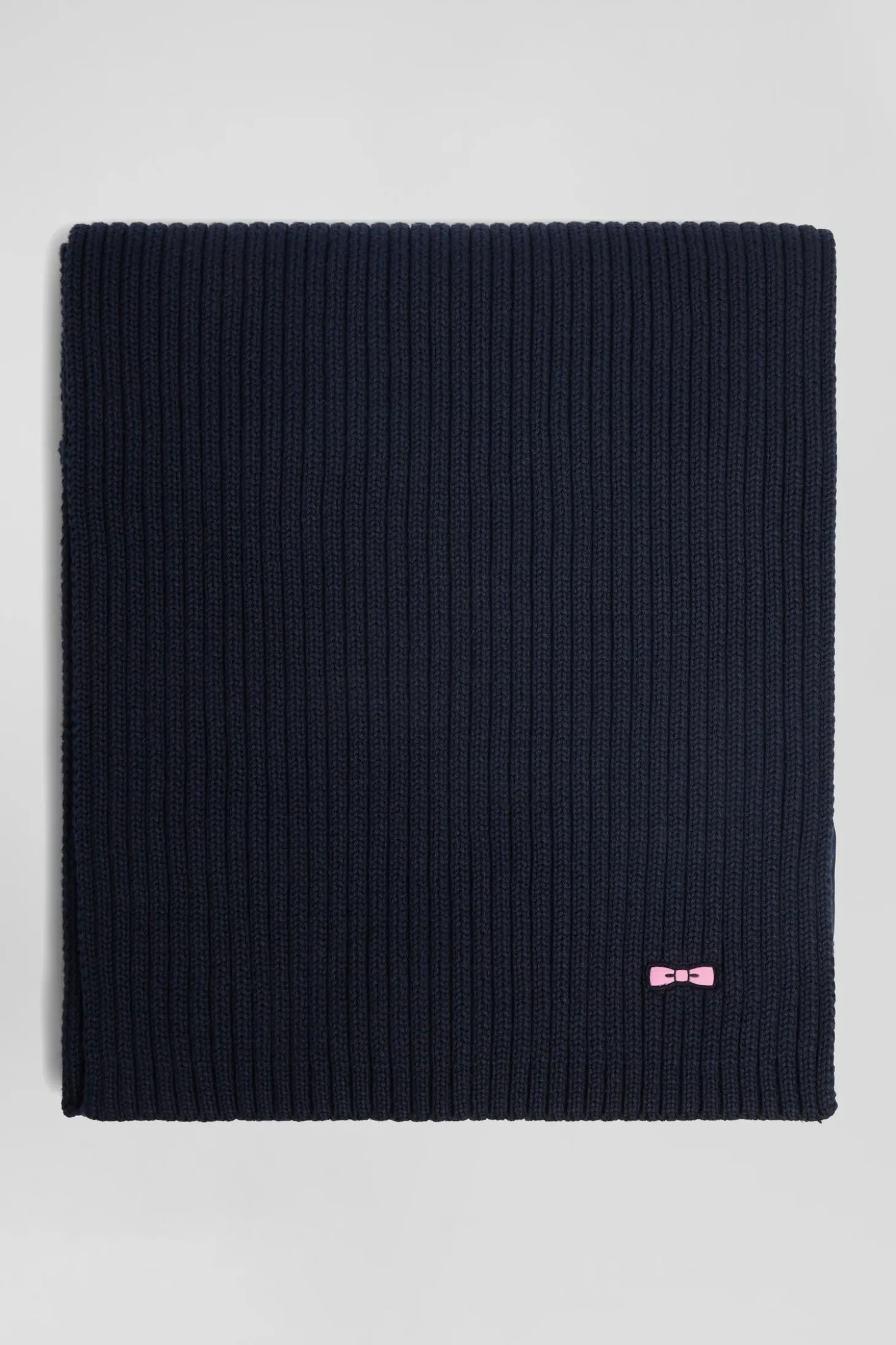 Écharpe unie en coton bleu marine
