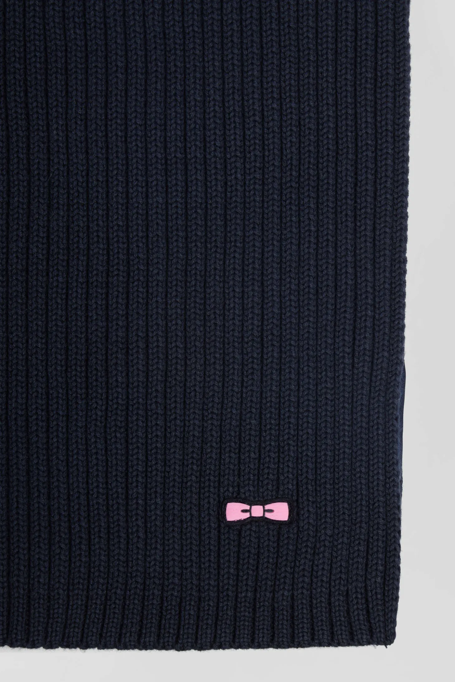 Écharpe unie en coton bleu marine