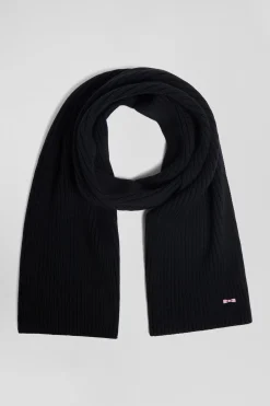 Écharpe unie en coton noir