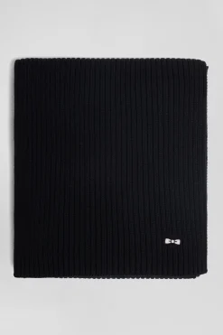 Écharpe unie en coton noir