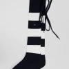 Chaussettes de rugby en coton stretch blanc cerclées