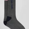 Chaussettes en coton stretch grises à bords cerclés Eden Park