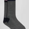 Chaussettes en coton stretch gris anthracite Eden Park