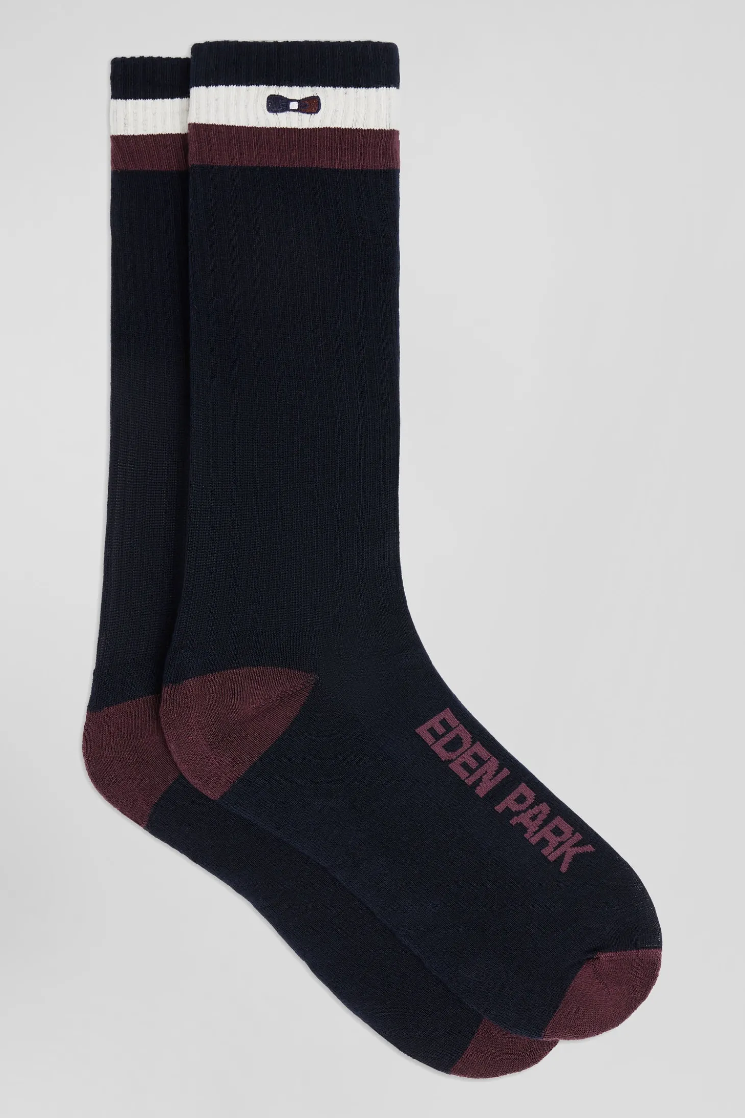 Chaussettes en coton stretch rayées bleu marine
