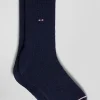 Chaussettes femme en laine alpaga mélangé bleu marine