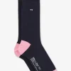 Chaussettes montantes bleu marine color-block