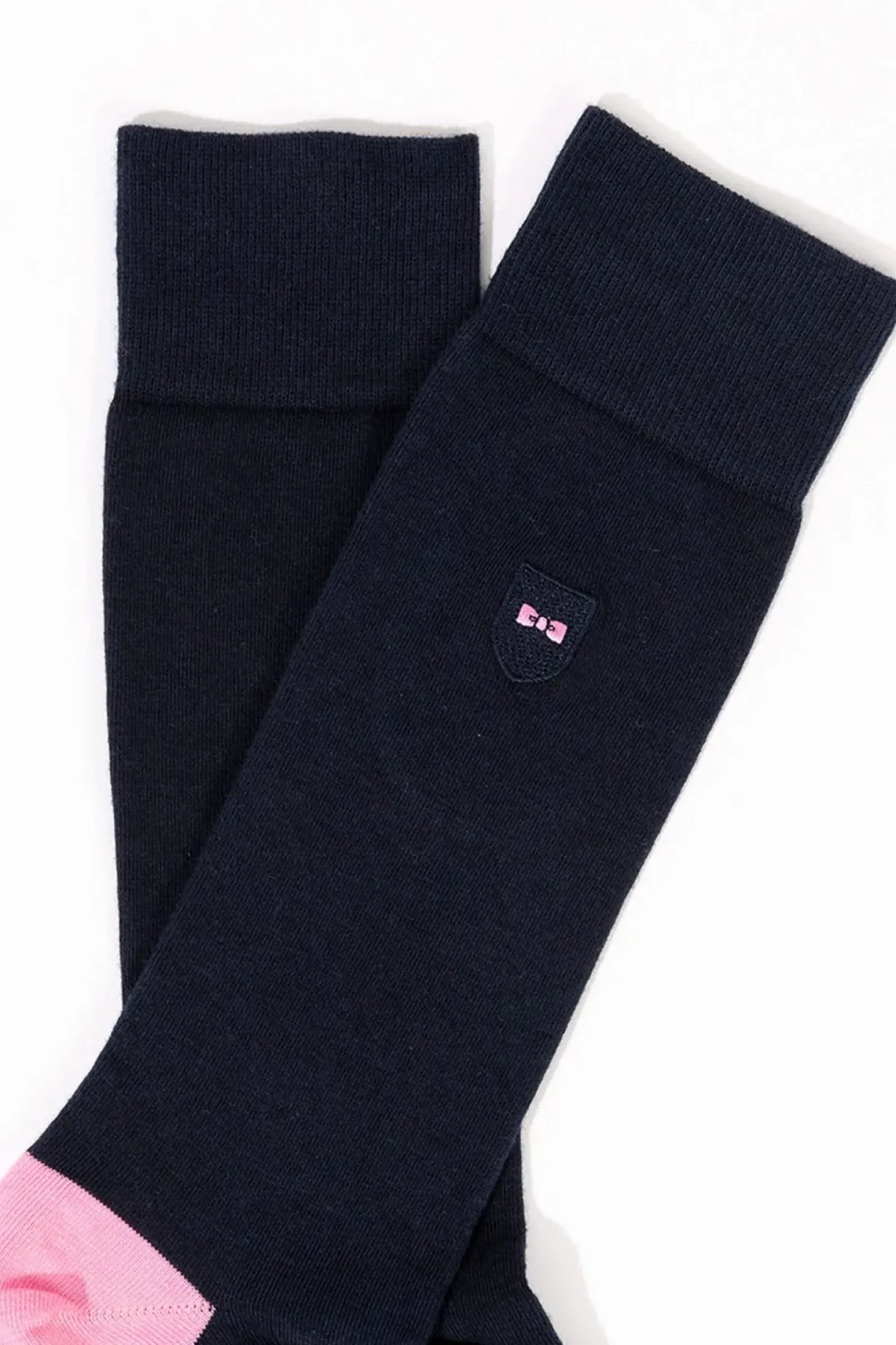 Chaussettes montantes bleu marine color-block