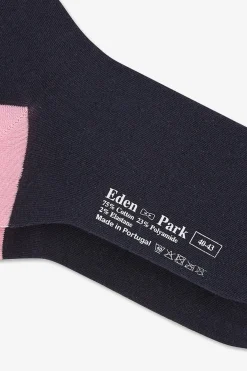 Chaussettes montantes bleu marine color-block