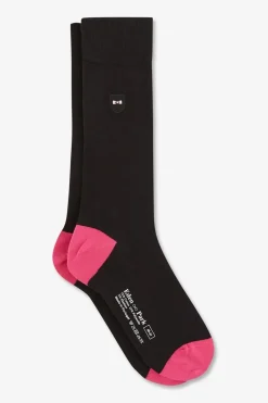 Chaussettes montantes noires color-block