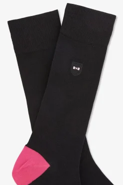 Chaussettes montantes noires color-block