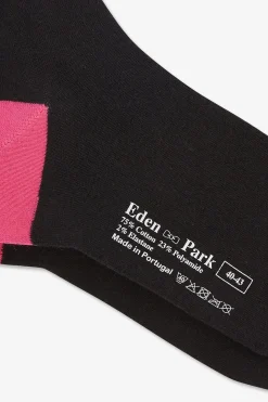 Chaussettes montantes noires color-block