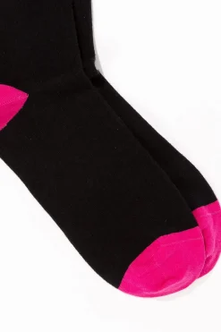 Chaussettes montantes noires color-block