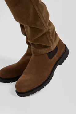 Chelsea boots en cuir de vachette marron