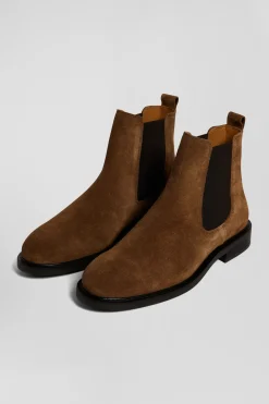Chelsea boots en cuir de vachette marron