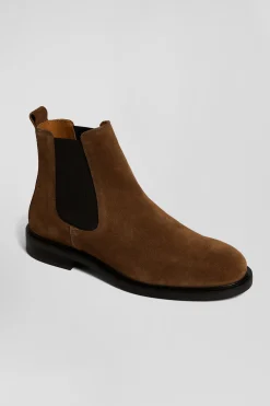 Chelsea boots en cuir de vachette marron