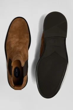 Chelsea boots en cuir de vachette marron