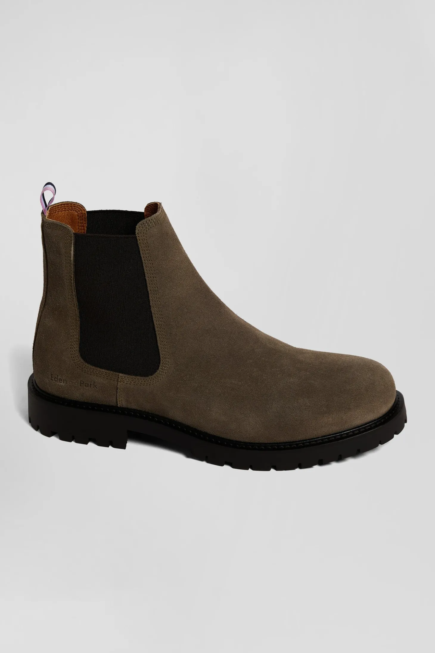 Chelsea boots en cuir grises à semelle crantée