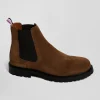 Chelsea boots en cuir marron à semelle crantée
