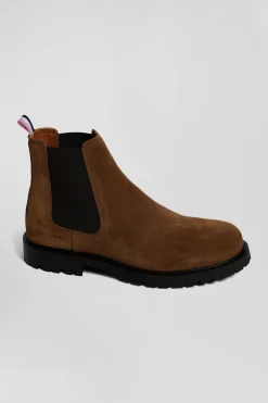 Chelsea boots en cuir marron à semelle crantée