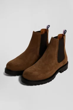 Chelsea boots en cuir marron à semelle crantée
