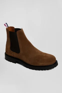 Chelsea boots en cuir marron à semelle crantée